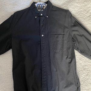 J Crew Mens Button Down Grey Stretch (Small)